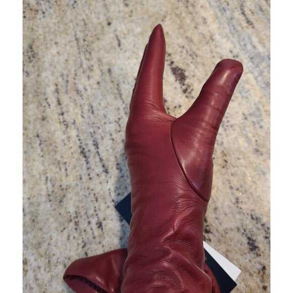 New! Brooks Brothers Womens Size M 7 Red Soft Leather 10" Gloves Cashmere Lined - Picture 14 of 16